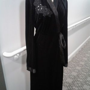 Black velvet robe